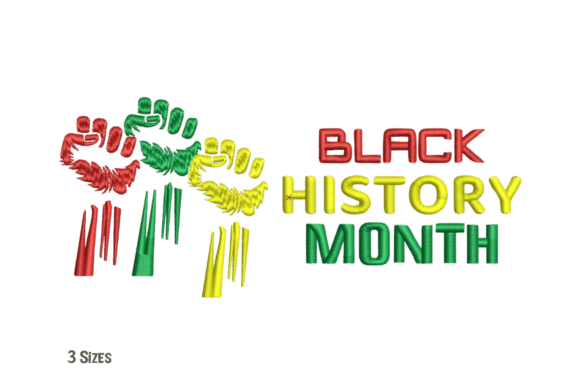 Black History Month Fist Embroidery