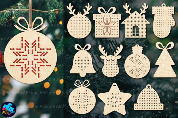Christmas Ornament Yarn Embroidery Sewin