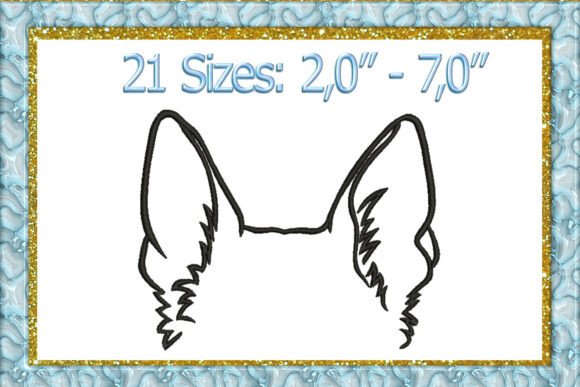 German Shepherd Ears Embroidery Design