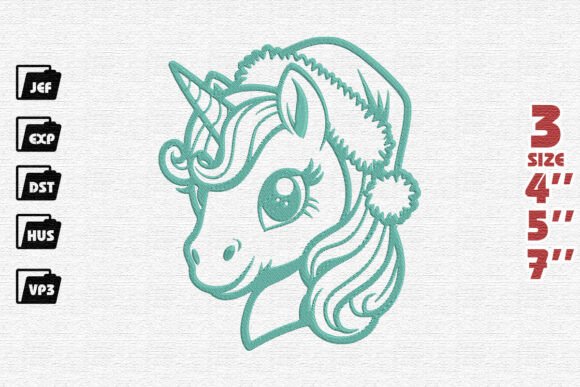 Magic Santa’s Unicorn Embroidery