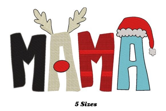 Mama Christmas Embroidery Design