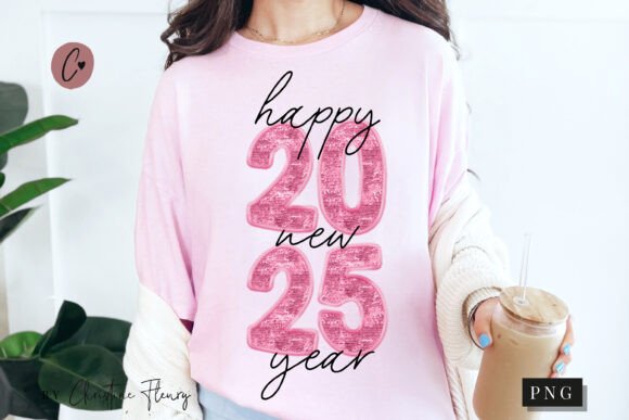 Pink Embroidery New Year PNG