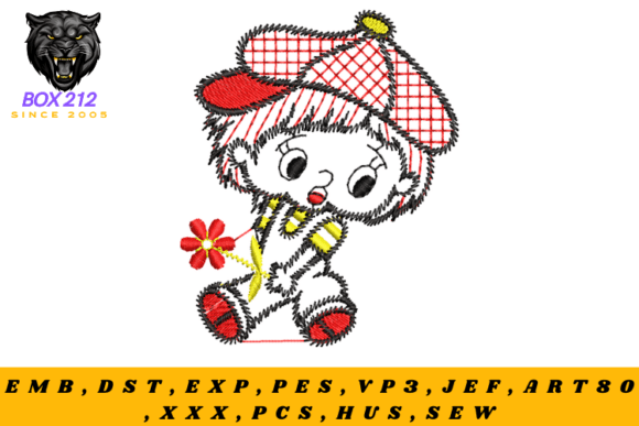Playful Boy Digital Embroidery Design